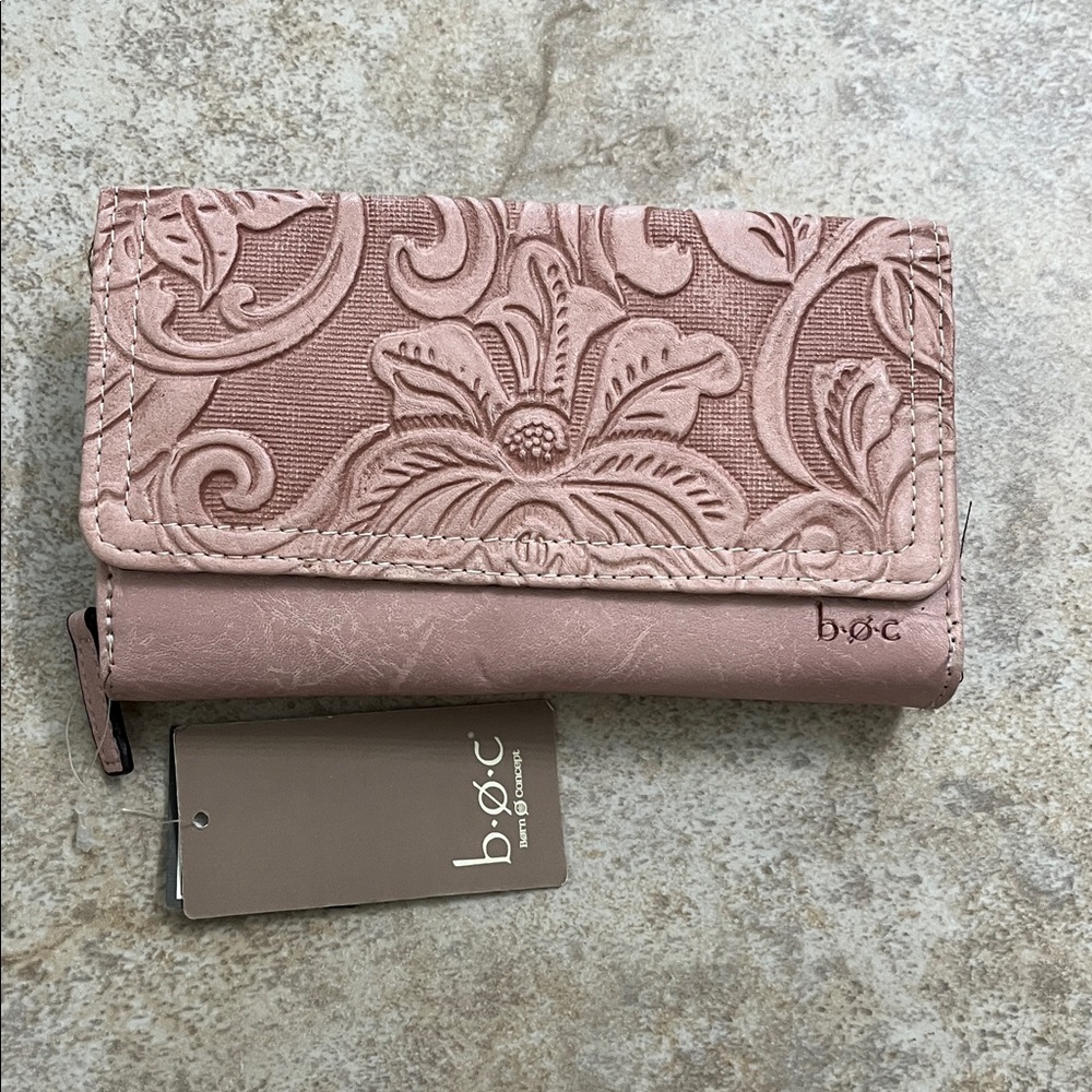 b.o.c. Floral Embossed Pink Wallet